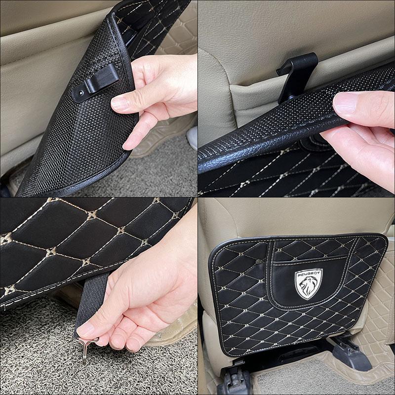 2Pcs Car Seat Anti-kick Pad Auto Interior Accessories For Peugeot 208 308 408 508 301 206 207 307 407 2008 3008 4008 5008 RCZ
