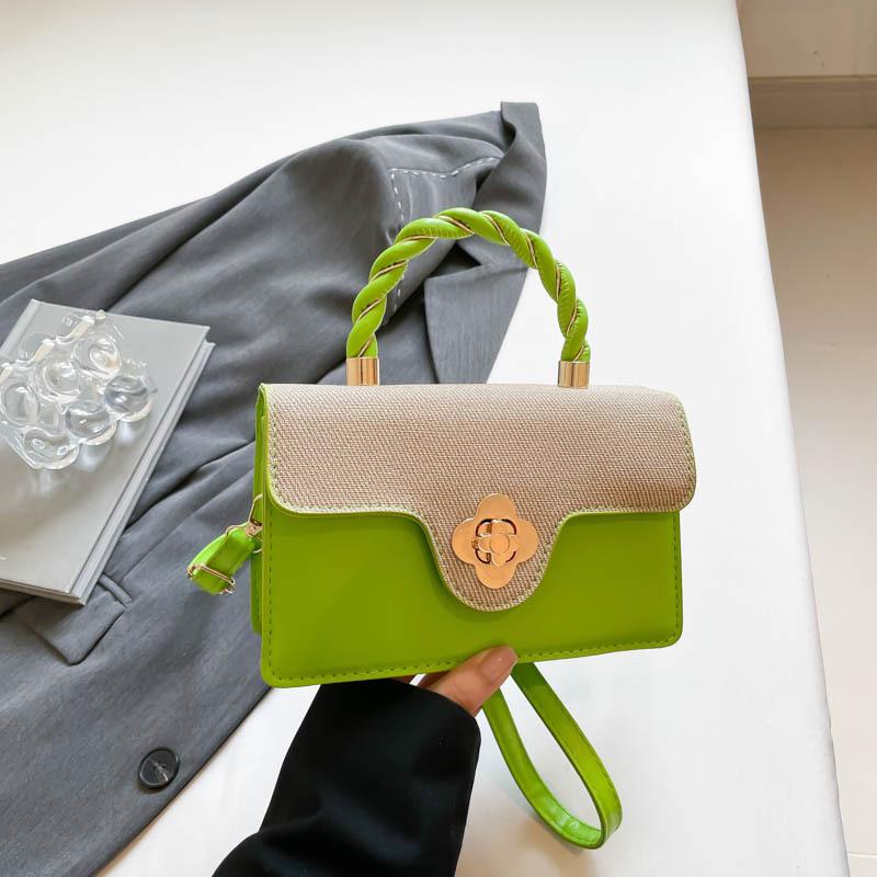 

Простой дизайн модная сумка-мессенджер на плечо для通勤 женская 2025 весна и лето новая высококлассная сумка-мессенджер маленькая квадратная сумка зелёный