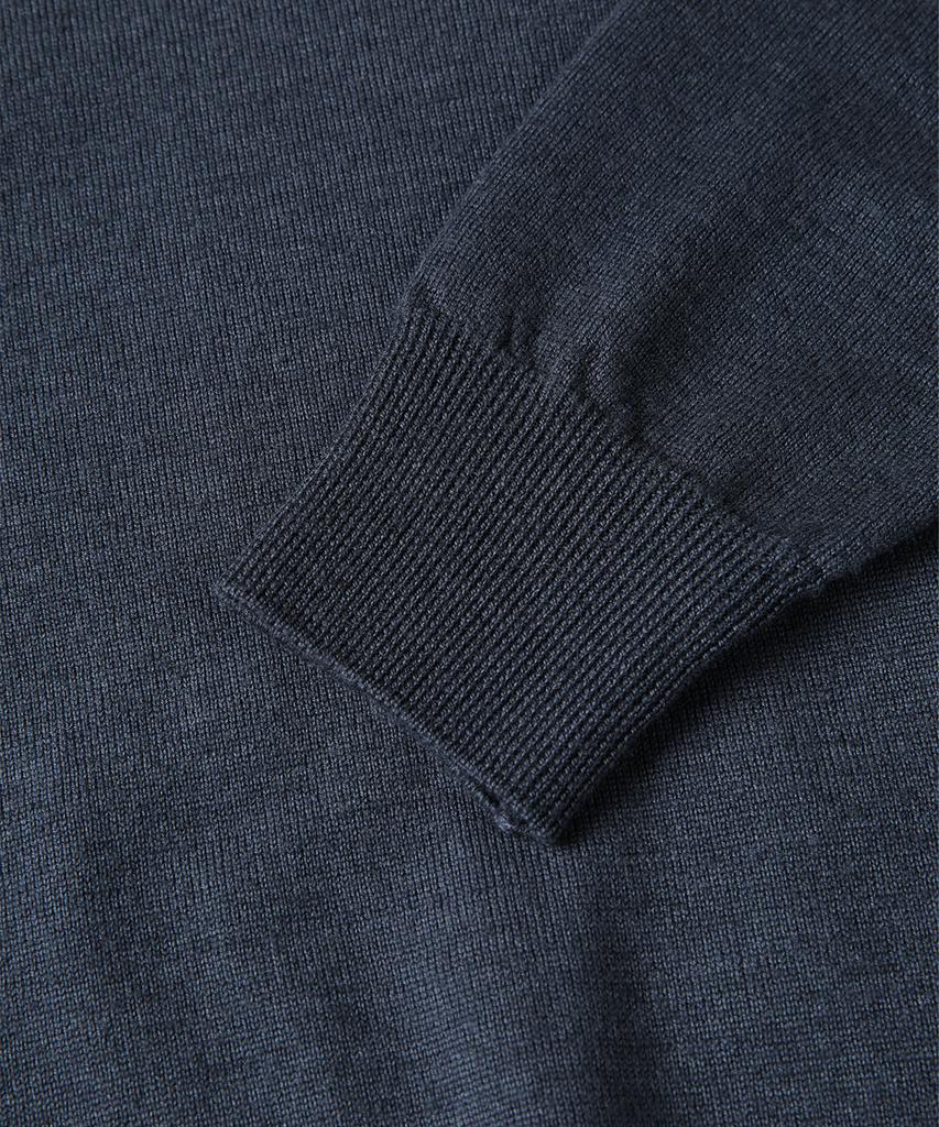 PANICALE Navy 100% Merino Wool Crew Neck Knit