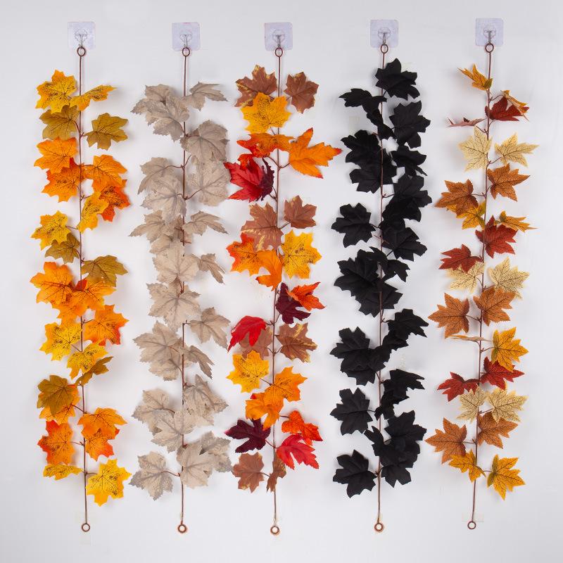 1m Autumn Maple Leaf Rattan Wall Hanging Decoration