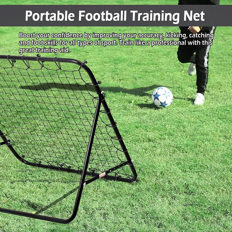 .100x100CM Kickback Goalkeeper Football Rebound Net 20 Elastic Ropes Football Practice Net Target Goal Rebound Net Training Net