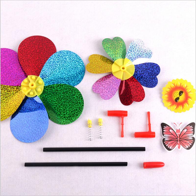 Kids Toy Colorful Sequins Windmill Wind Spinner Home Garden Yard Decoration