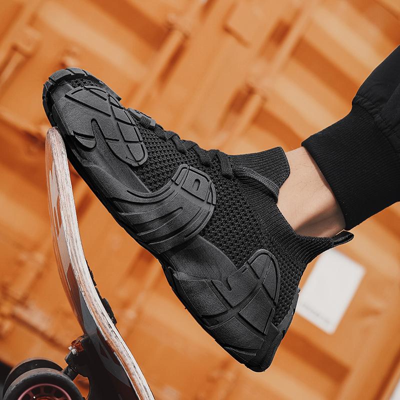 2025 Letnie Brązowe Codzienne Trampki Skarpety Męskie Buty Oddychająca Dzianina Męskie Treningowe Platforma Męskie Buty do Biegania zapatillas de hombre