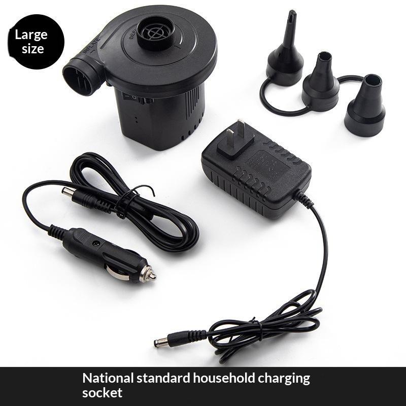 Compact Electric Air Pump Fast Inflate Deflate with Multiple Plug Adapters for Camping Travel Air Bed Use