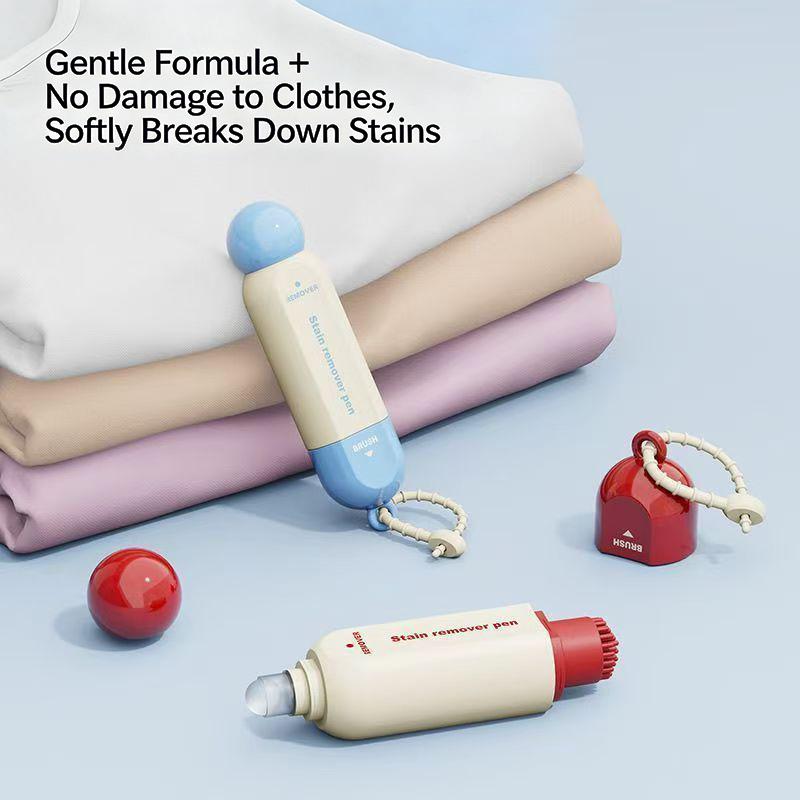 Portable Stain Remover Pen Double Ended Cleaning Brush Quick Action for Clothing Jeans Uniforms Home and Journey