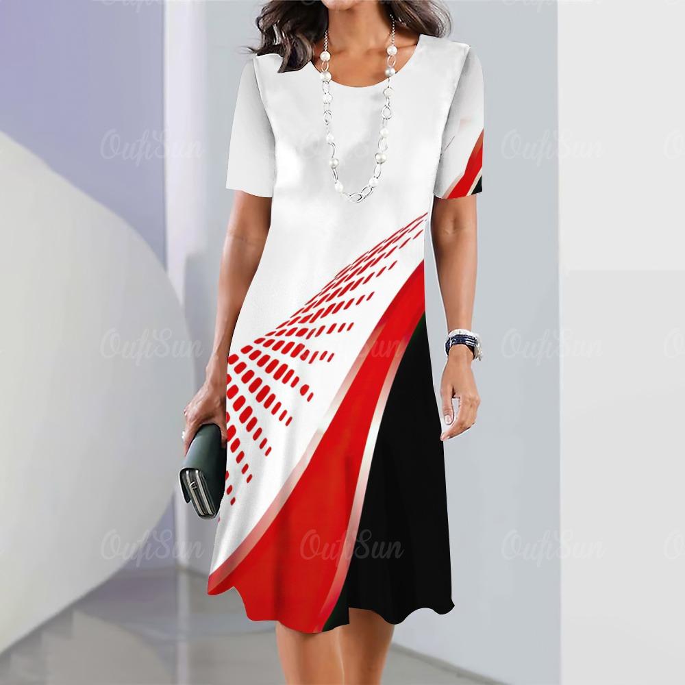 2025 rochie midi nouă elegantă și frumoasă cu imprimeu în dungi femei mărime plus o piesă rochii de vară