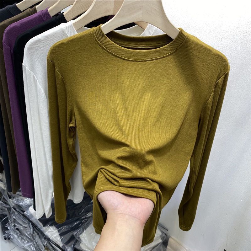 Summer Women's Slim Fit Round Neck Short Sleeve T-Shirt - Versatile Solid Color Top