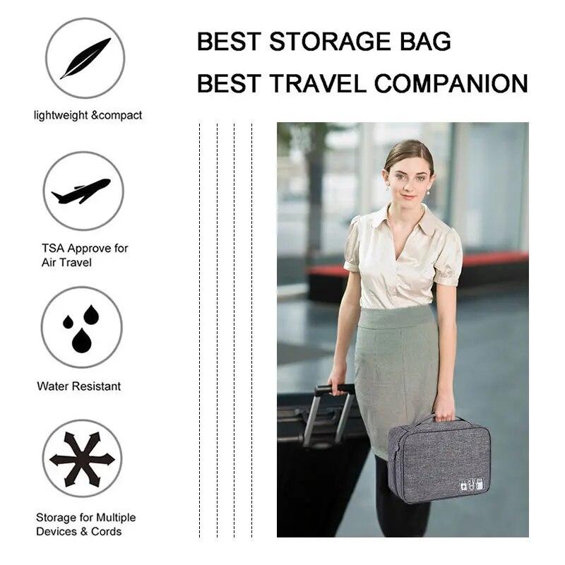 Cable Storage Bag Waterproof Digital Electronic Organizer Portable