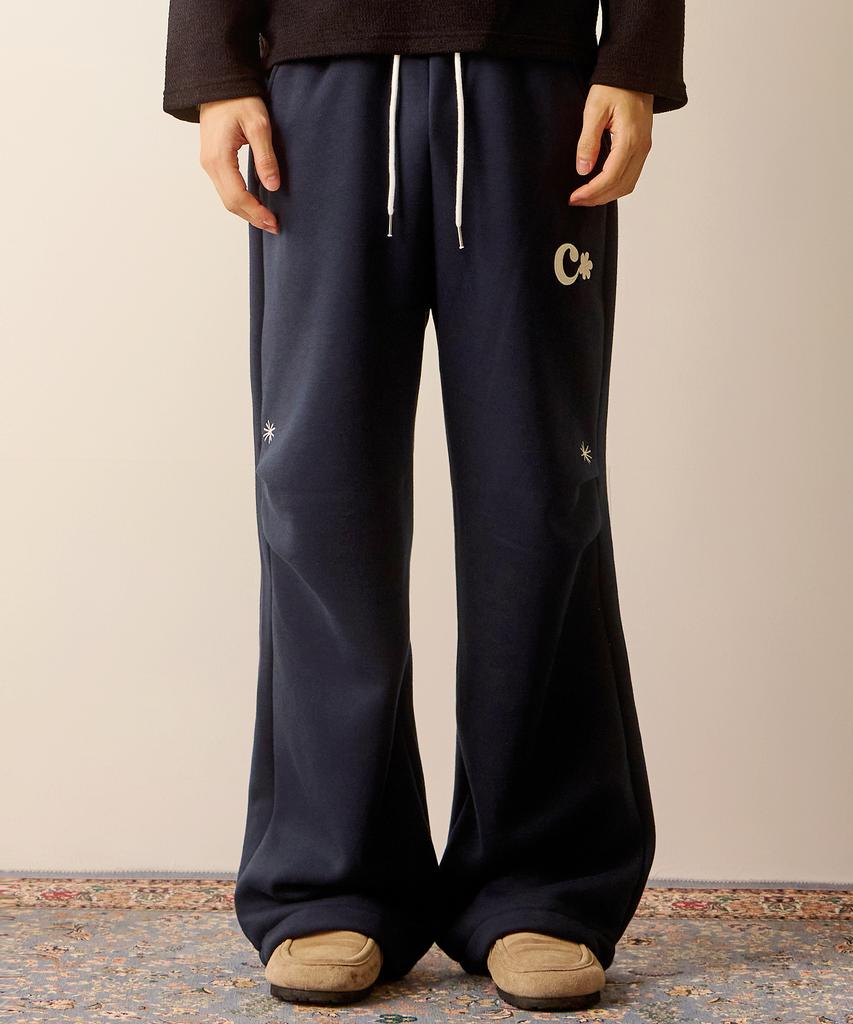 Ebeulisi Pintuck Patchwork Sweatpants (Navy)