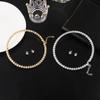 2/3Pcs Light Luxury Round  Jewelry Set For Women Charm Necklace Bracelet Earring Brides Wedding Jewelry Accessories