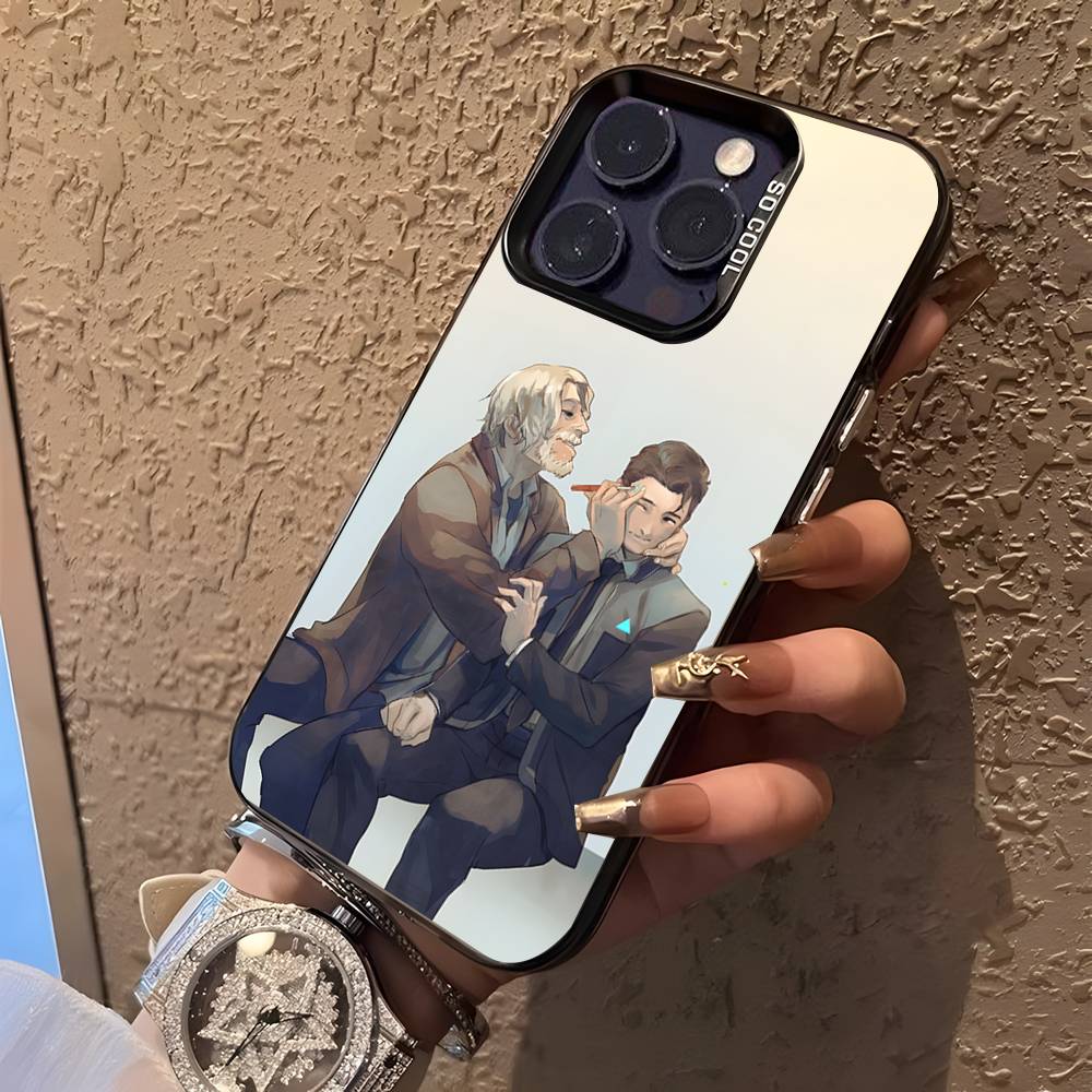 Game C-Connor  B-Become Human For iPhone 17,16,15,14,13,12,11,Mini,Pro,E,SE4,XS,MAX Black Shockproof Candy Matte Cover