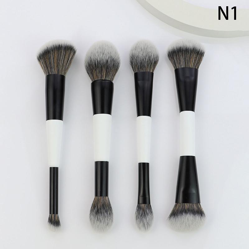 1/4Pcs Multi-Functional Foundation Makeup Brush Double-Ended Contour Brush For Beauty Blending Liquid Powder Concealer Cream