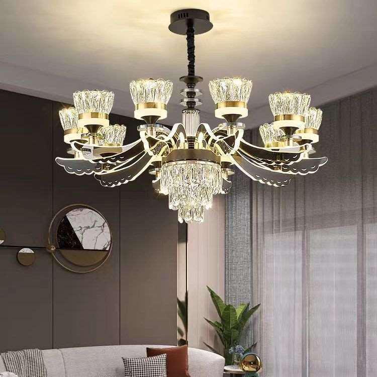 Nordic Crystal Chandelier: Modern Luxury for Living, Dining & Bedroom Spaces