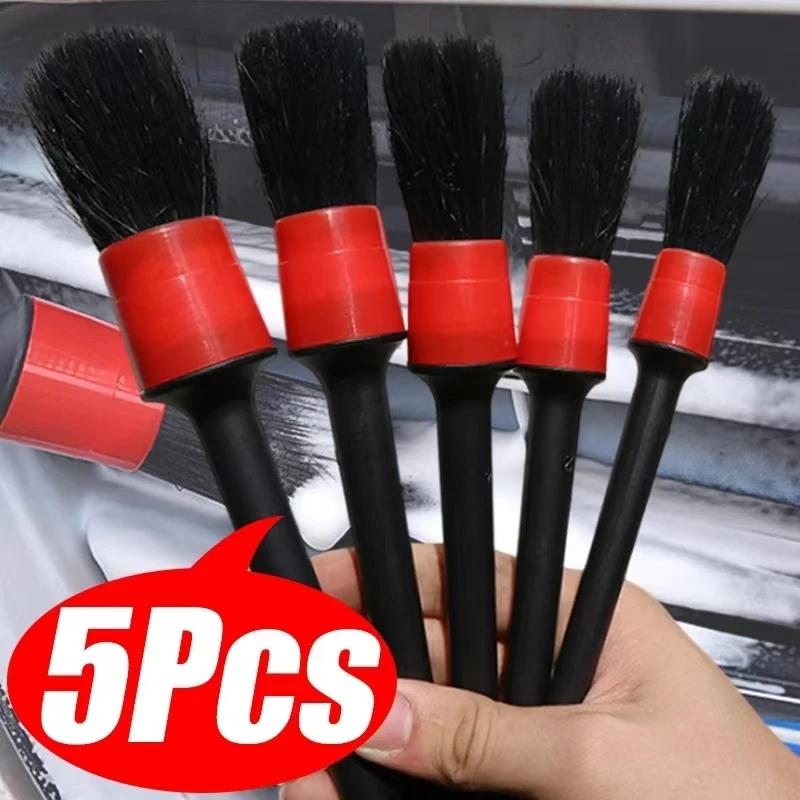 5Pcs Car Cleaning Brush Kit Soft Bristle Detail Brushes For Motorcycle Car Detailing Brush Set Wheel Rims Cleaning Brush Amagi