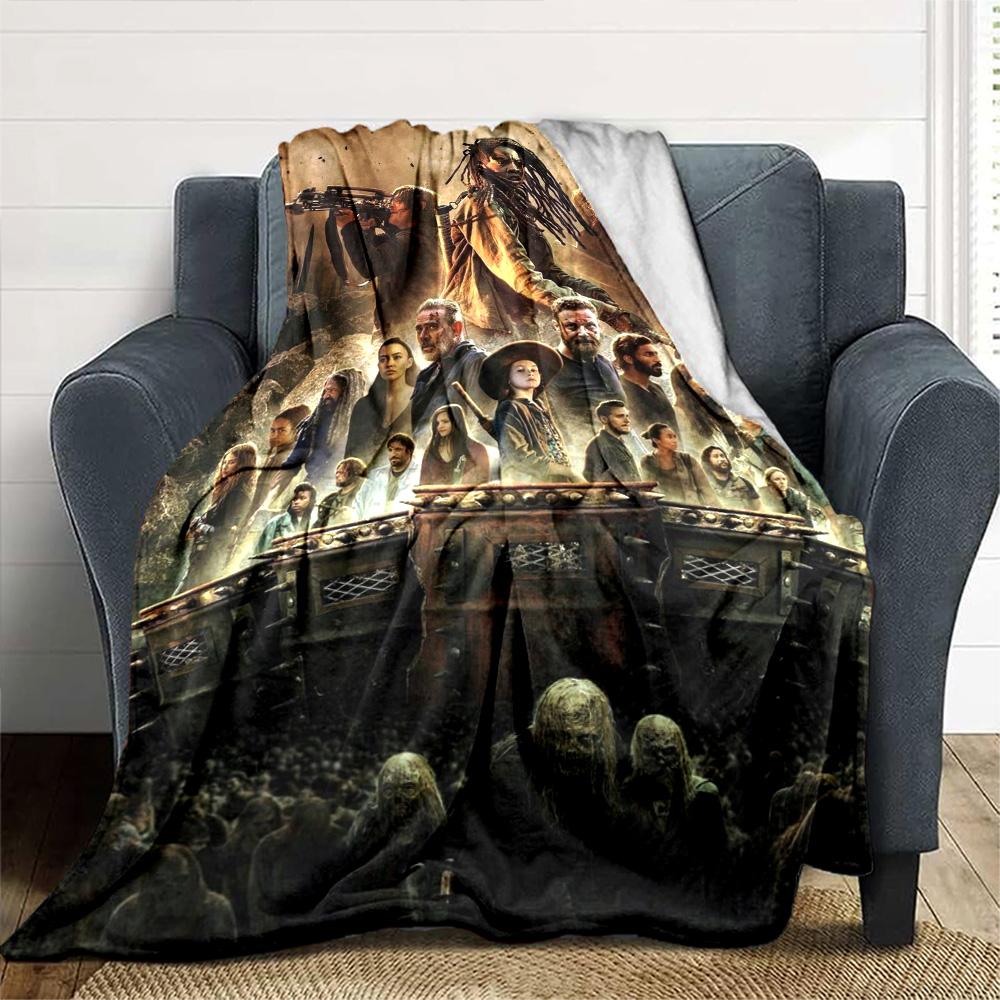 Walking Dead Print Flannel Blanket High Quality Warm Comfortable Cover for All Seasons Perfect for Gifts Home Decor