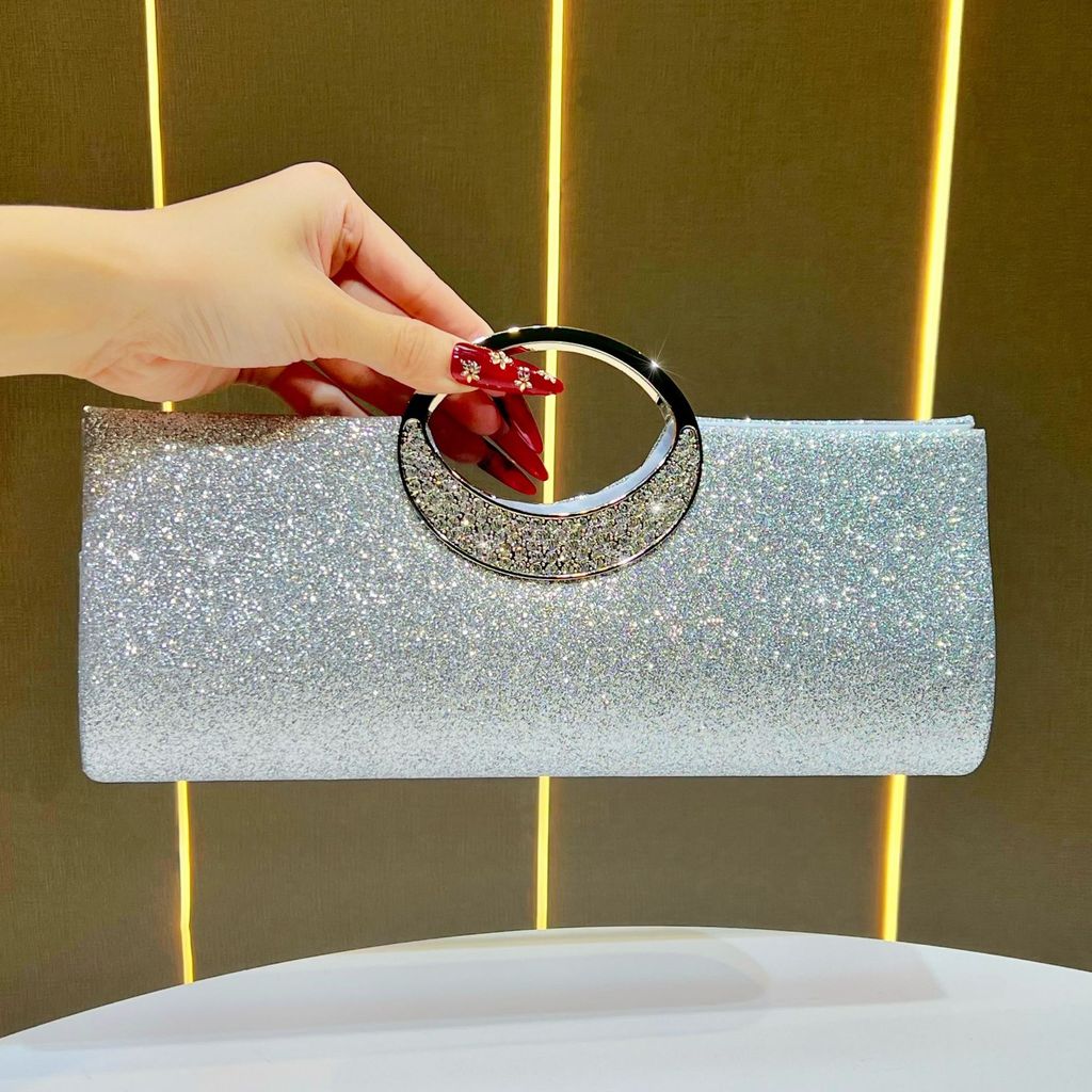 Pailletten-Clutch mit Magnetverschluss für Abendveranstaltungen und Party-Outfits