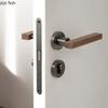 Walnut Wood Door Handle Magnetic Lock Indoor Silent Bedroom Door Locks Universal Split Lock Home Safety Locks Doors Hardware