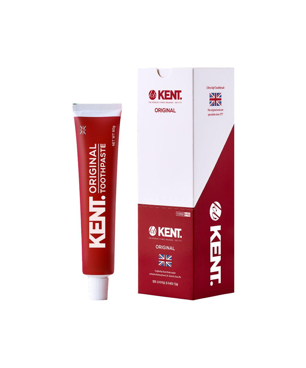 Kent Original Toothbrush Soft Ultra-fine Bristle 6-Pack + Original Toothpaste 60g 1 Pack