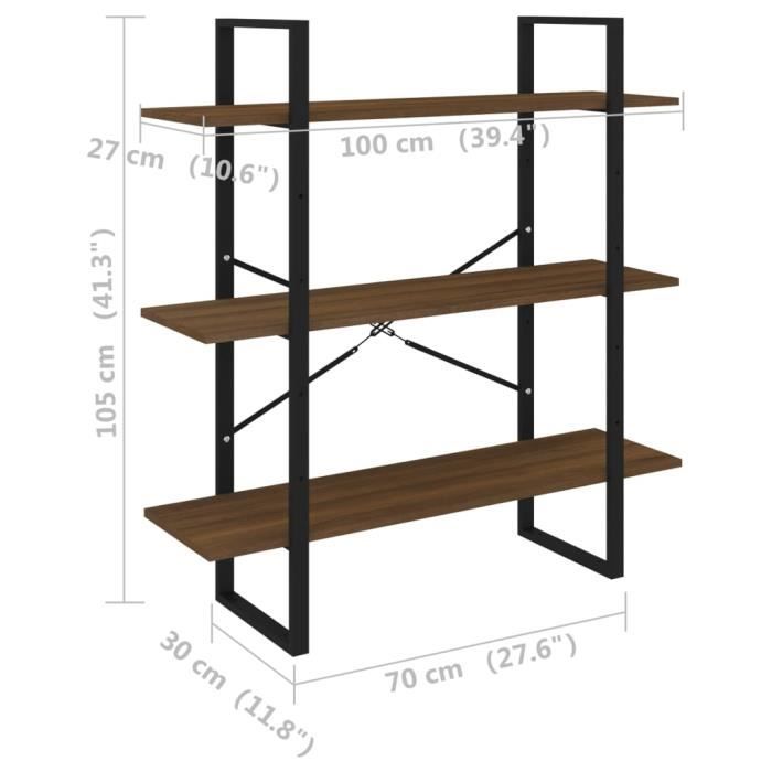 VidaXL Bibliothèque Chêne marron 100x30x105 cm Bois d'ingénierie 821323