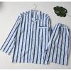 Foreign Trade High Quality Cotton Men's Pajamas Thin Plus size Simple Cotton Print Long sleeve Loose Home Wear Set