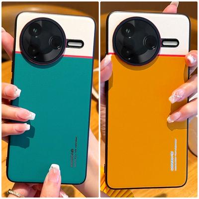 Double Pigment Leather Lens Raised Protective Lens Phone Case For Poco F7 Ultra POCO F7 Pro Camera Protection Cover
