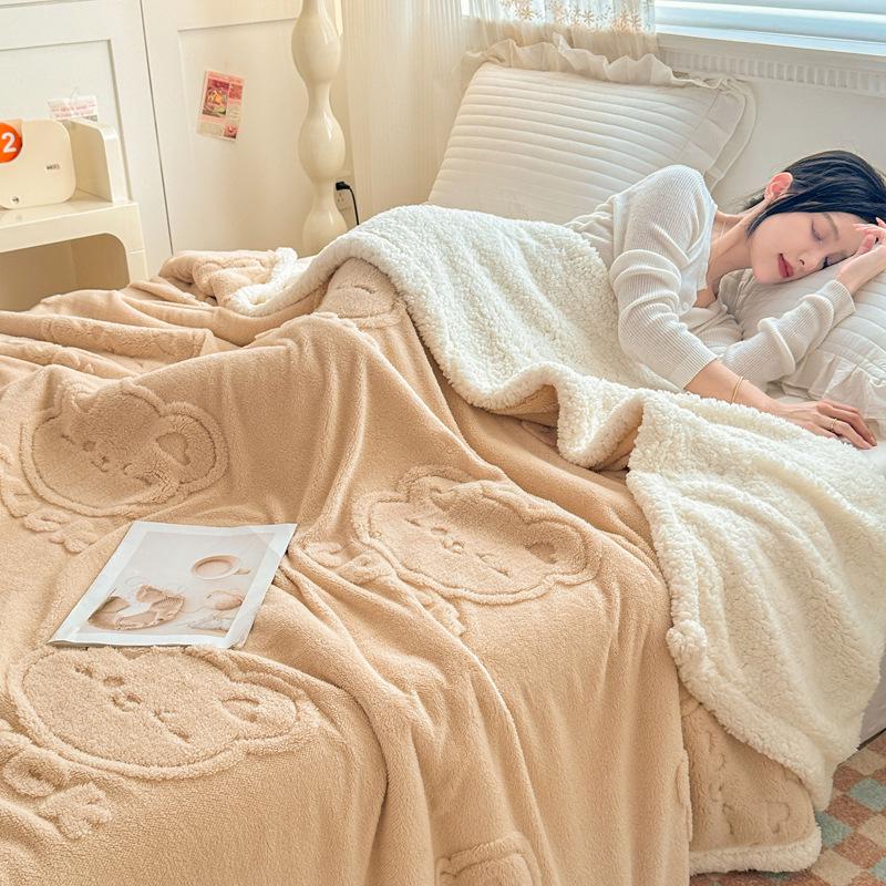 Thickened Double-Layer Taffy Lambswool Nap & Sofa Blanket