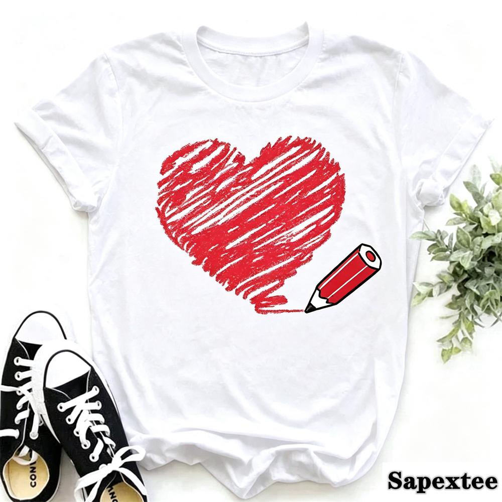 2027 New Finger Heart T Shirt Unisex Tops Korean Ulzzang Graphic Tees Unisex Fashion Unisexs T Shirts 90s Girls Black Shirt