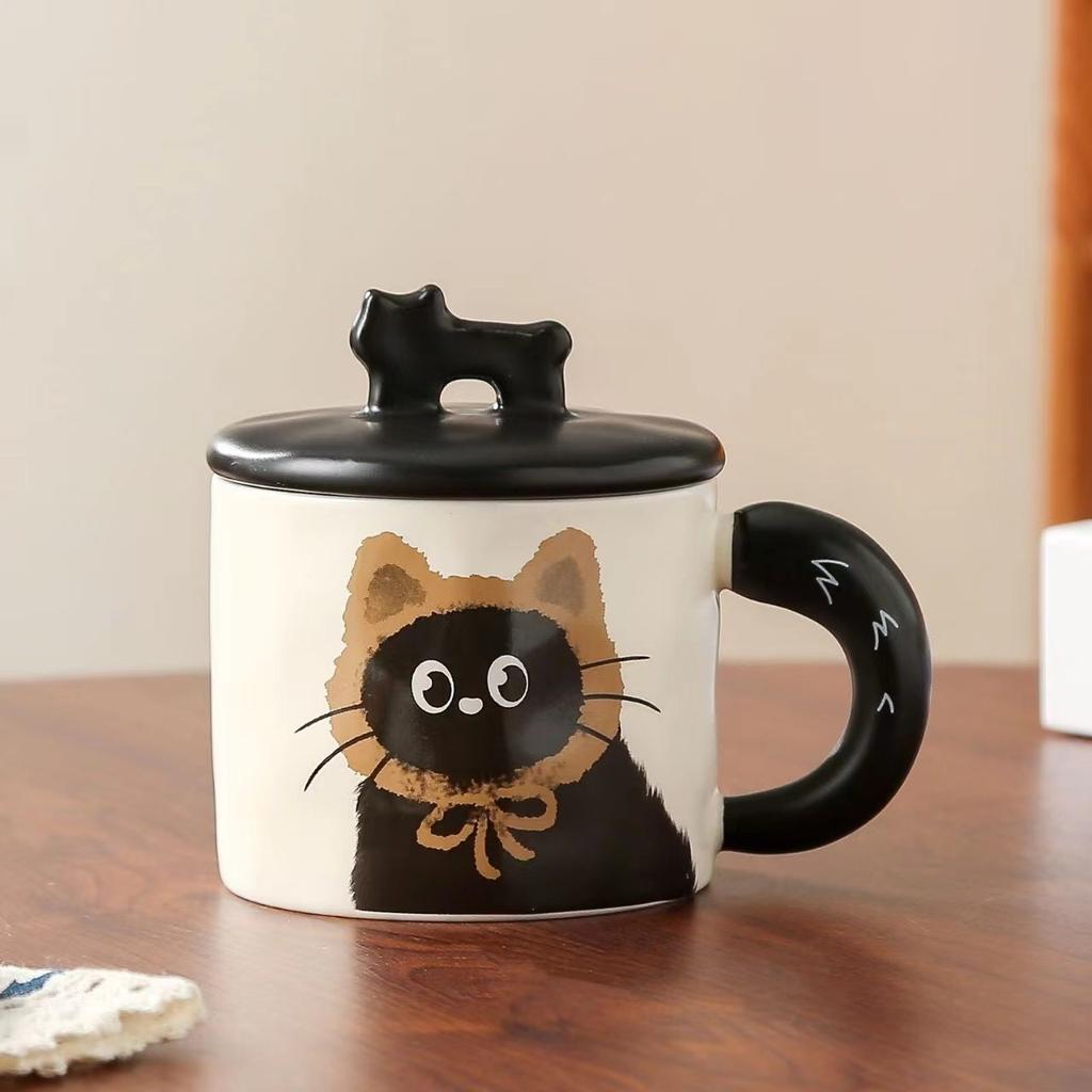 Funny Mug Ceramic Cups of Coffee Cute Cat Mug With Lid Original Breakfast Cups Beer Mugs Water Cup Drinkware Personalized Gift