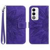 For Oppo A5 5G Case Sunflower Imprint Leather Wallet Phone Cover with Wrist Strap
