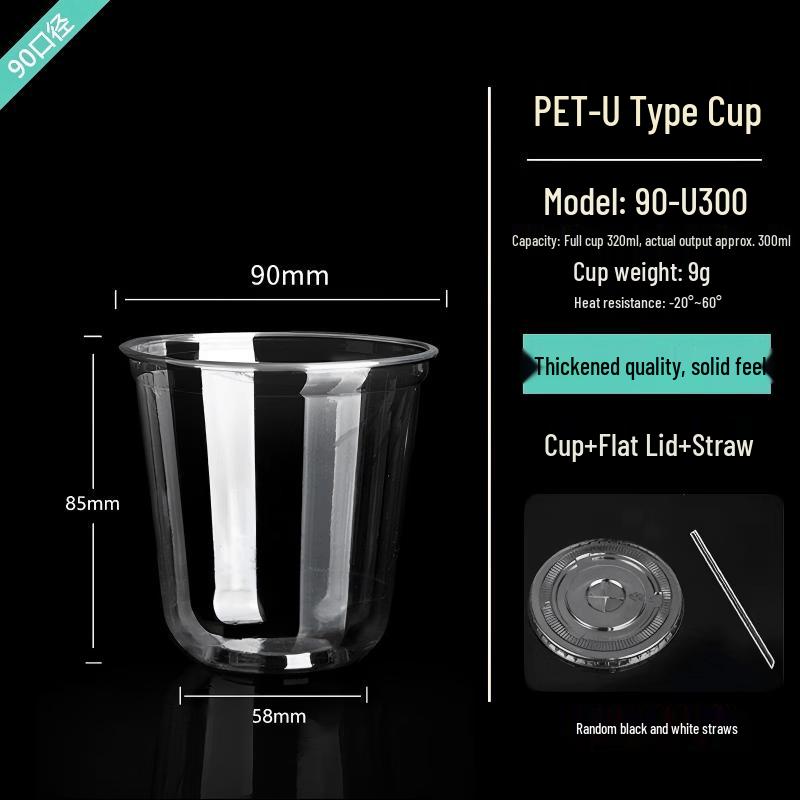 Erheshen Disposable U-Shaped Clear Beverage Cups Set