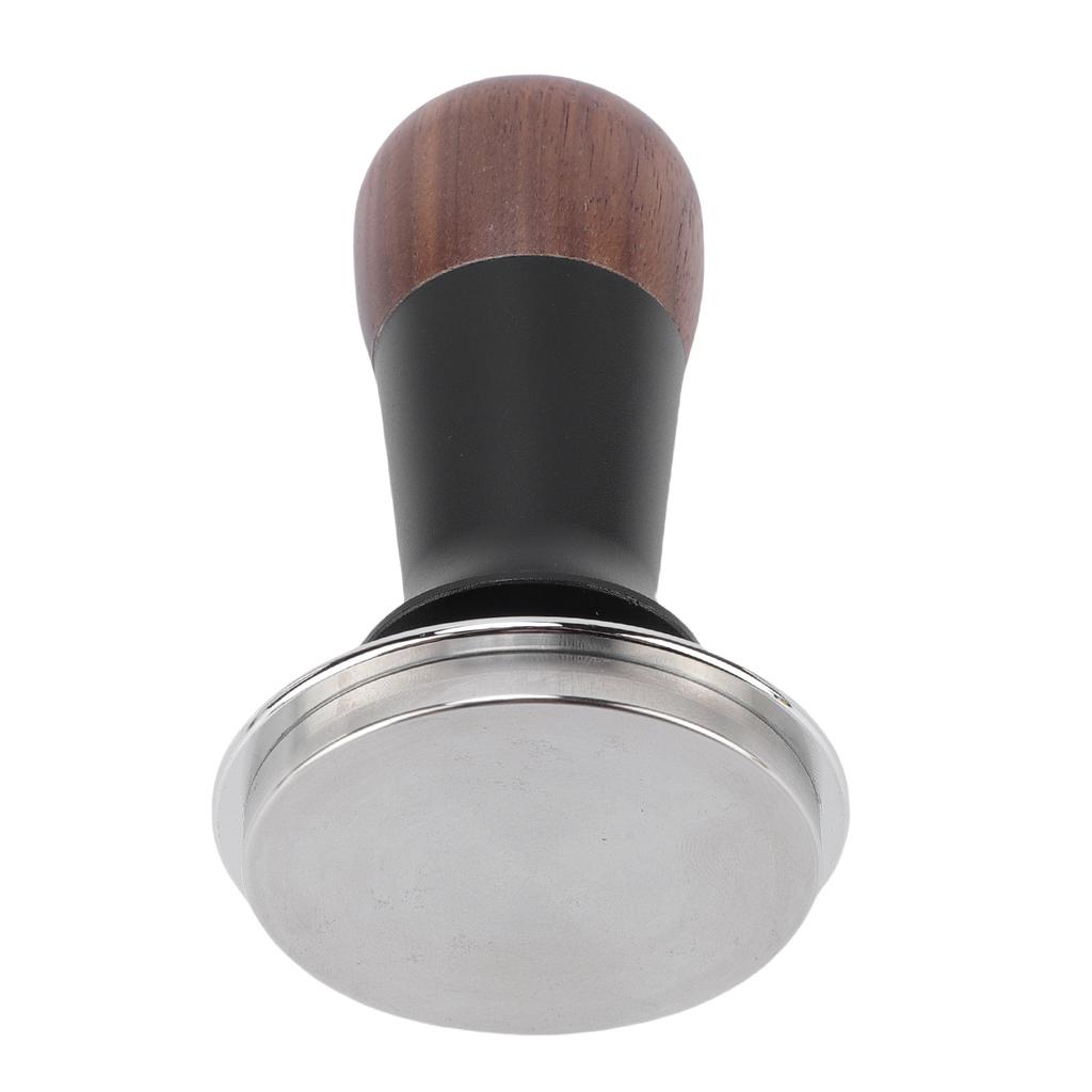Spring Loaded Calibrated Coffee Tamper 58mm Walnut Wood Coffee Ground Tamper with Stainless Steel Base for Cafe Home