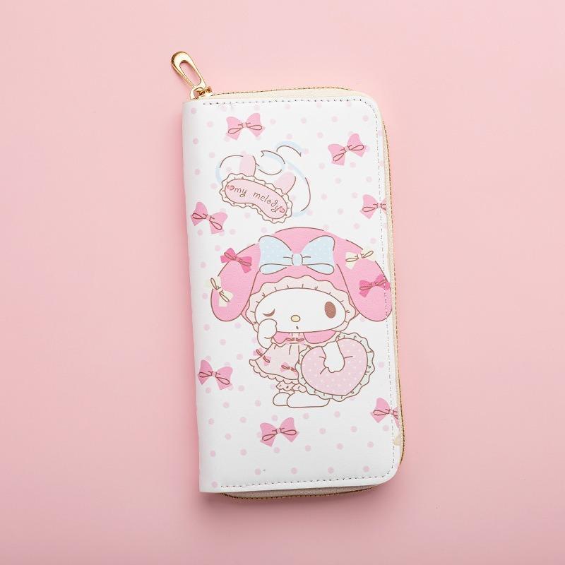 New Fashion Long Wallet Zipper Printing Student Cartoon Zero Card Bag Clutch Bag Waterproof Design Card