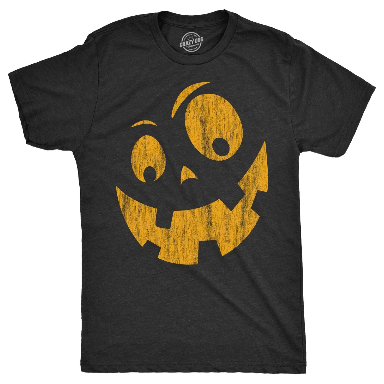 Mens Silly Jack Pumpkin T Shirt Funny Halloween Jack O Lantern Goofy Smile Tee XXXXL