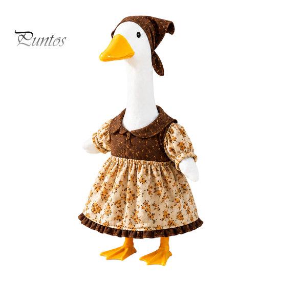 Festive Goose Attire Thanksgiving Porch Outfit, Autumn Dress with Head Scarf Seasonal Outfit for 23 Inch Statue, Outdoor Garden Yard Decor Costume