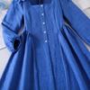 Girls' Fall Dress: Children's Square-Neck Bow-Detail Patchwork Princess Dress