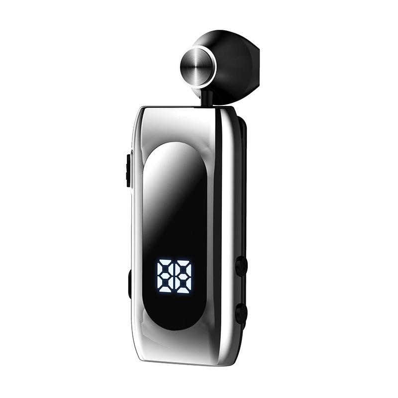 Bluetooth Wired Headset with Ultra-Long Battery, Single Ear, In-Ear Design, Vibration Alert, and Retractable for Business Calls.