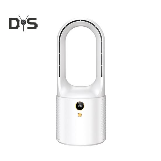 

Безлопастной настольный вентилятор с 6 скоростями естественного ветра Сильный поток воздуха Безопасная тихая работа Охлаждающий вентилятор с перезаряжаемым цифровым дисплеем белый