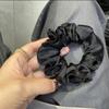 Korean Satin-Feel Black Edge Hair Tie: High Elasticity Hair Accessory for Women
