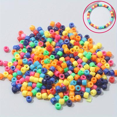 100/300/500pcs Small Horse Beads, Multi-color Bracelet Beads, Woven Beads, Craft Beads, Acrylic Beads, Woven Hair Beads DIY Bracelet Necklace