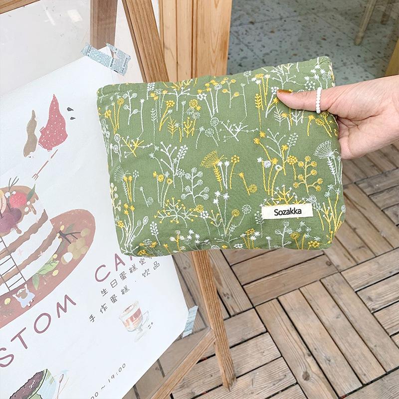 

Чехол для красоты с вышивкой и цветочным принтом, органайзер для хранения туалетных принадлежностей большой емкости, портативный портативный мытье для путешествий