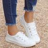 New Women'S Sports Shoes in White Snowflake Design, Easy Slip-On Casual Shoes with a Comfortable Soft Sole, Suitable for All Seasons.