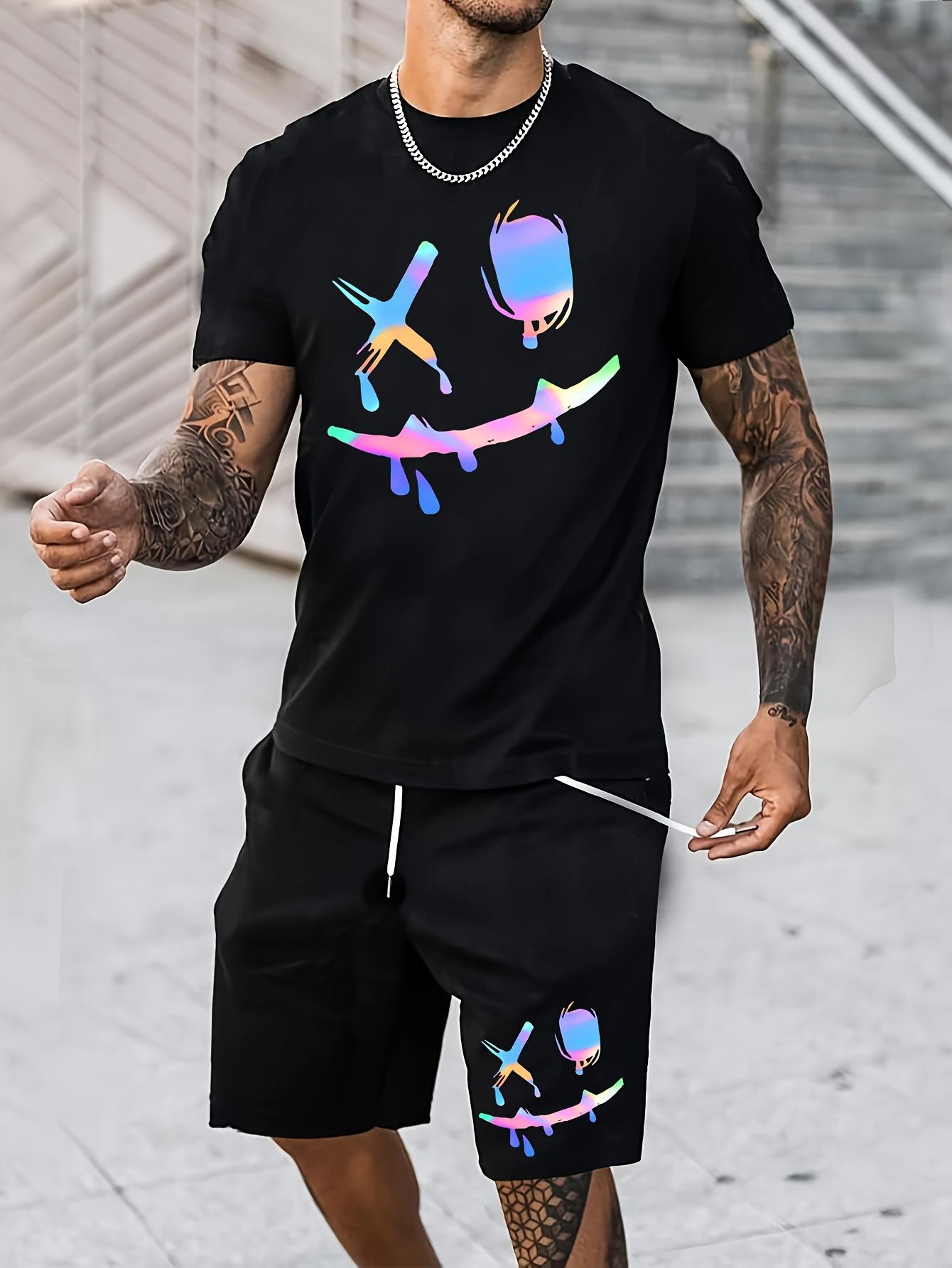 

Men s casual sportswear suit: short-sleeved T-shirt + shorts XL