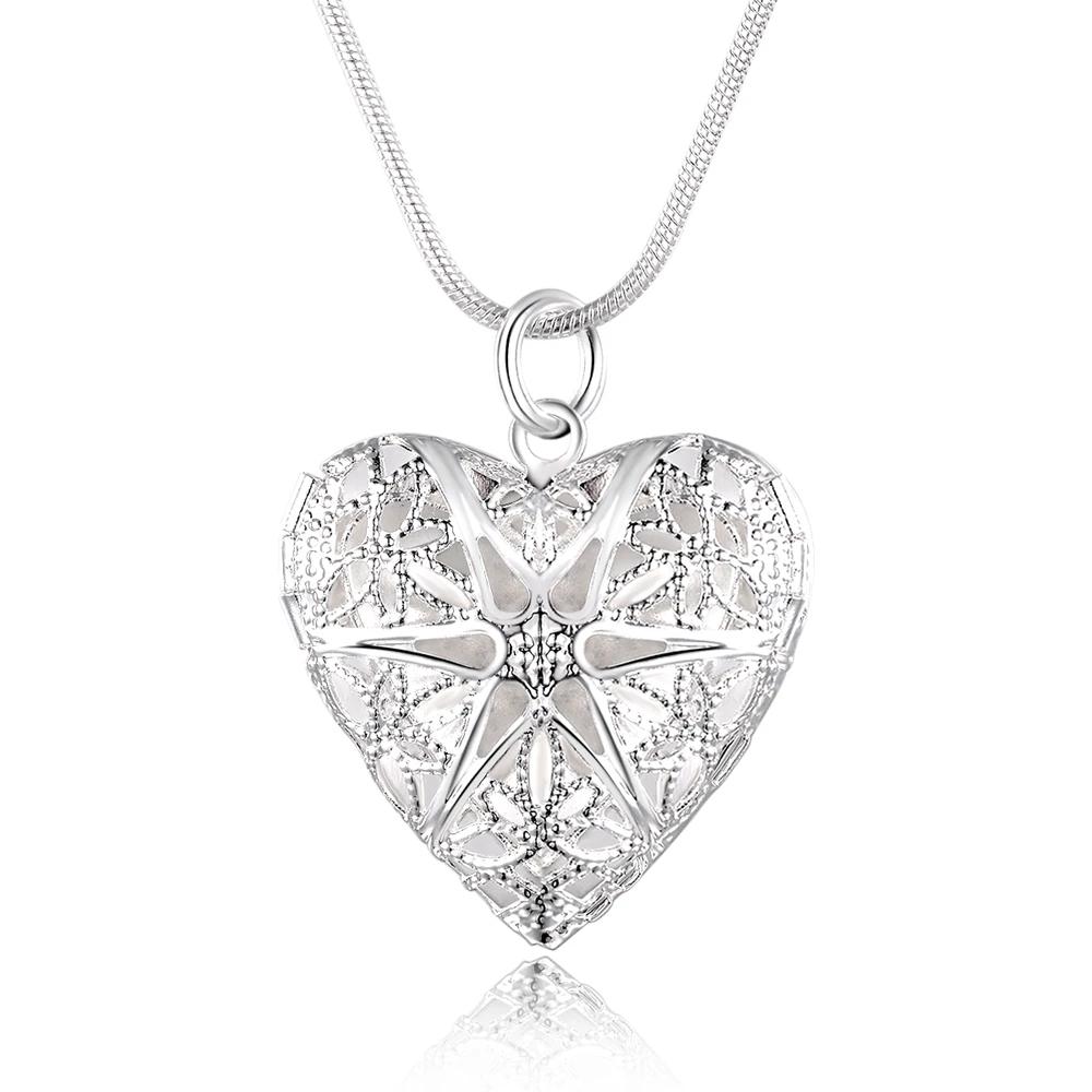 Hot Zinc Alloy Sterling Zinc Alloy Photo Frame Pendant Necklace 18/20/22/24 Inch Snake Chain For Woman Charm Wedding Fashion Zircon