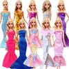 Handmade Doll Mermaid Fish Tail Dress Fashion Party Gown Clothes for 30cm Doll Accessories Dollhouse Kids Toy(NO DOLLS))