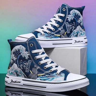 Letnie Nowe Męskie Buty Płócienne Buty Wysokie Męskie Buty Codzienne Modne Wszechstronne Modne Buty Męskie