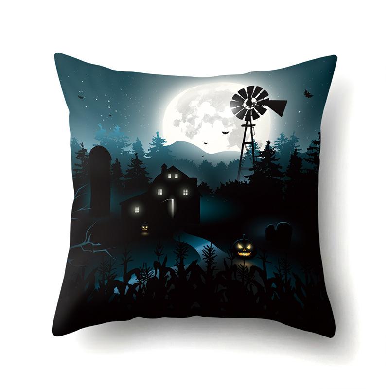 Halloween Polyester Pillow Case Car Waist Pillow Pumpkin Sofa Cushion Cover Office Living Room Pillow Case
