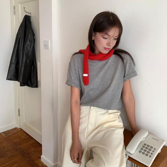 Women Knitting Scarf Solid Color Thin Long Scarf Warm Soft Touch Scarf Outdoor Home Winter Accessory