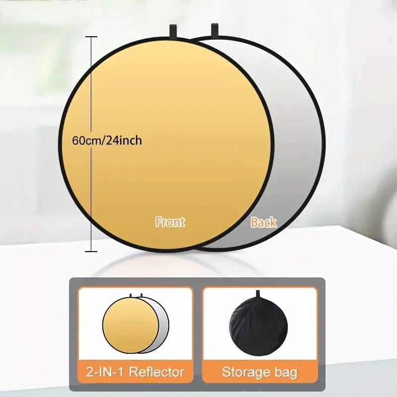 

5-in-1 Video Light Panel - Enhance Video, Live Streaming And Photography With A Soft Fill Light With A Foldable Reflector 60CM 2 in 1