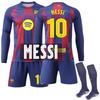 2526 Fotbalová souprava dresů, Dlouhý rukáv, Tréninkový a zápasový dres pro dospělé #10 MESSI