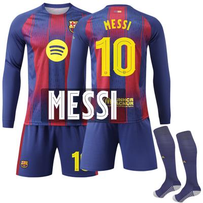 2526 Fodboldtrøjesæt, Langærmet, Trænings- og Kampstrøje til Voksne #10 MESSI